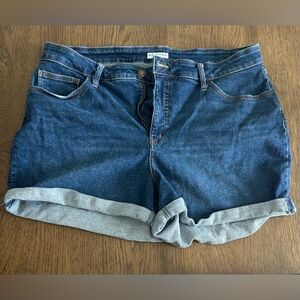 Ava & Viv Blue and Gray Jean Shorts with Cuffed Hem